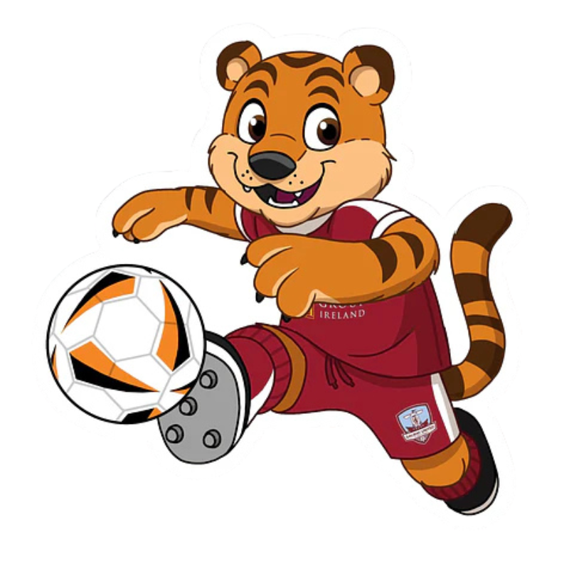 Galway United FC Terry The Tiger Kick Sticker