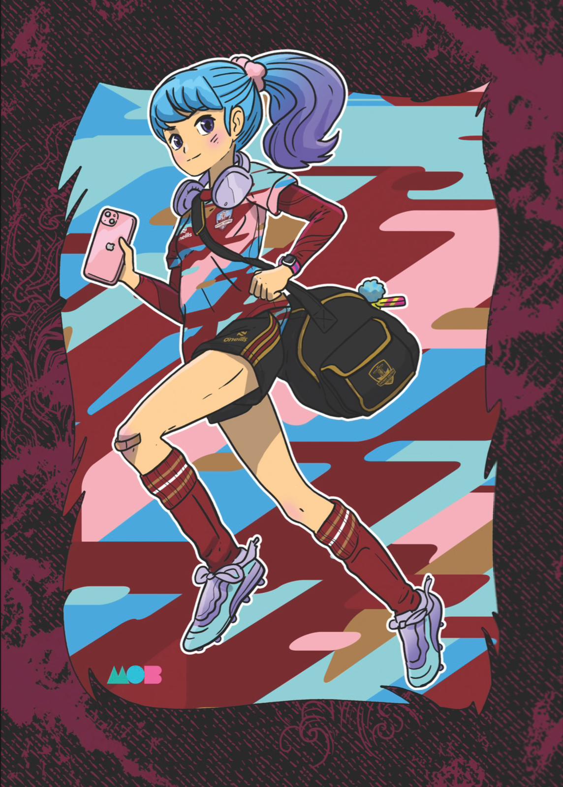 Galway United FC Girl Running Poster