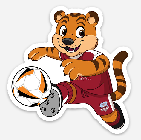 Galway United FC Terry The Tiger Kick Sticker