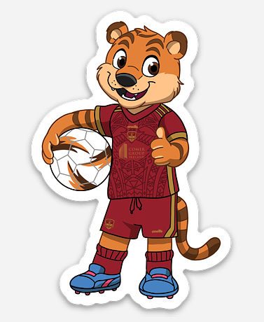 Galway United FC Terry The Tiger Die Cut Sticker