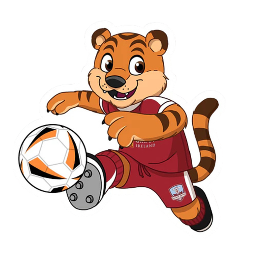 Galway United FC Terry The Tiger Kick Die Cut Sticker