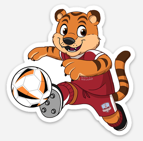 Galway United FC Terry The Tiger Kick Die Cut Sticker